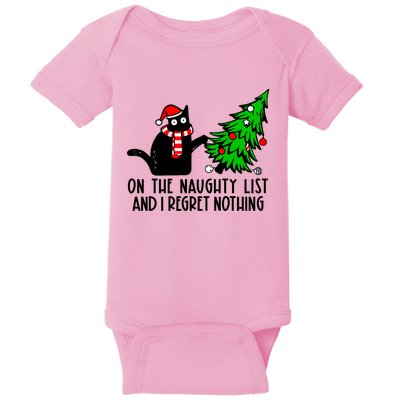 Christmas Tree Cat On The Naughty List And I Regret Nothing Gift Baby Bodysuit