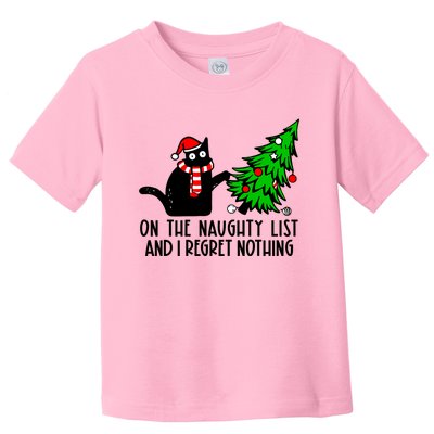 Christmas Tree Cat On The Naughty List And I Regret Nothing Gift Toddler T-Shirt