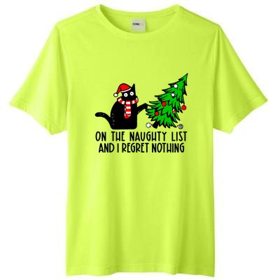 Christmas Tree Cat On The Naughty List And I Regret Nothing Gift Tall Fusion ChromaSoft Performance T-Shirt