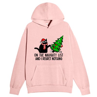 Christmas Tree Cat On The Naughty List And I Regret Nothing Gift Urban Pullover Hoodie