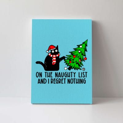 Christmas Tree Cat On The Naughty List And I Regret Nothing Gift Canvas