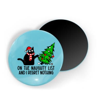 Christmas Tree Cat On The Naughty List And I Regret Nothing Gift Magnet