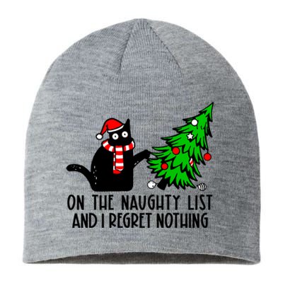 Christmas Tree Cat On The Naughty List And I Regret Nothing Gift Sustainable Beanie