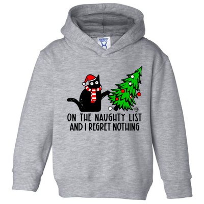 Christmas Tree Cat On The Naughty List And I Regret Nothing Gift Toddler Hoodie