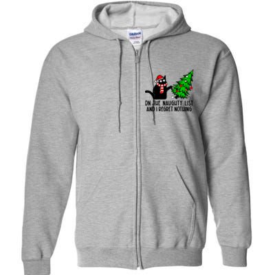 Christmas Tree Cat On The Naughty List And I Regret Nothing Gift Full Zip Hoodie