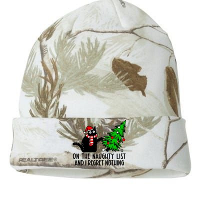 Christmas Tree Cat On The Naughty List And I Regret Nothing Gift Kati Licensed 12" Camo Beanie