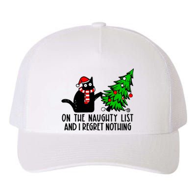 Christmas Tree Cat On The Naughty List And I Regret Nothing Gift Yupoong Adult 5-Panel Trucker Hat