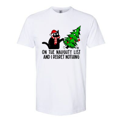 Christmas Tree Cat On The Naughty List And I Regret Nothing Gift Softstyle CVC T-Shirt