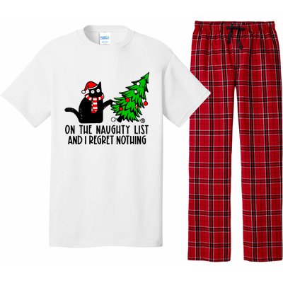 Christmas Tree Cat On The Naughty List And I Regret Nothing Gift Pajama Set