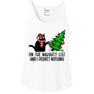 Christmas Tree Cat On The Naughty List And I Regret Nothing Gift Ladies Essential Tank