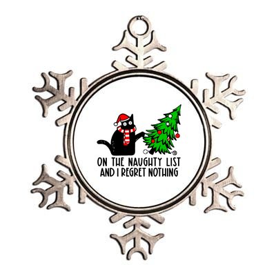 Christmas Tree Cat On The Naughty List And I Regret Nothing Gift Metallic Star Ornament