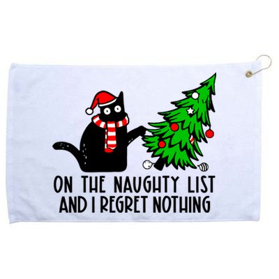 Christmas Tree Cat On The Naughty List And I Regret Nothing Gift Grommeted Golf Towel