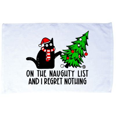 Christmas Tree Cat On The Naughty List And I Regret Nothing Gift Microfiber Hand Towel