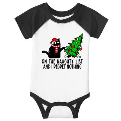 Christmas Tree Cat On The Naughty List And I Regret Nothing Gift Infant Baby Jersey Bodysuit