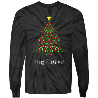 Christmas Tree Celebration Merry Christmas Xmas Tie-Dye Long Sleeve Shirt