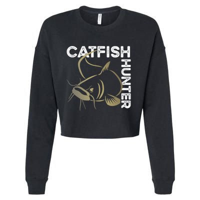 Catfishing Tackle Channel Catfish Hunter Boilies Fishing Cool Gift Cropped Pullover Crew