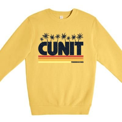 Cunit Tarragona Costa Dorada Retro Tourism Cool Gift Premium Crewneck Sweatshirt