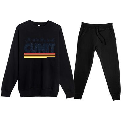 Cunit Tarragona Costa Dorada Retro Tourism Cool Gift Premium Crewneck Sweatsuit Set