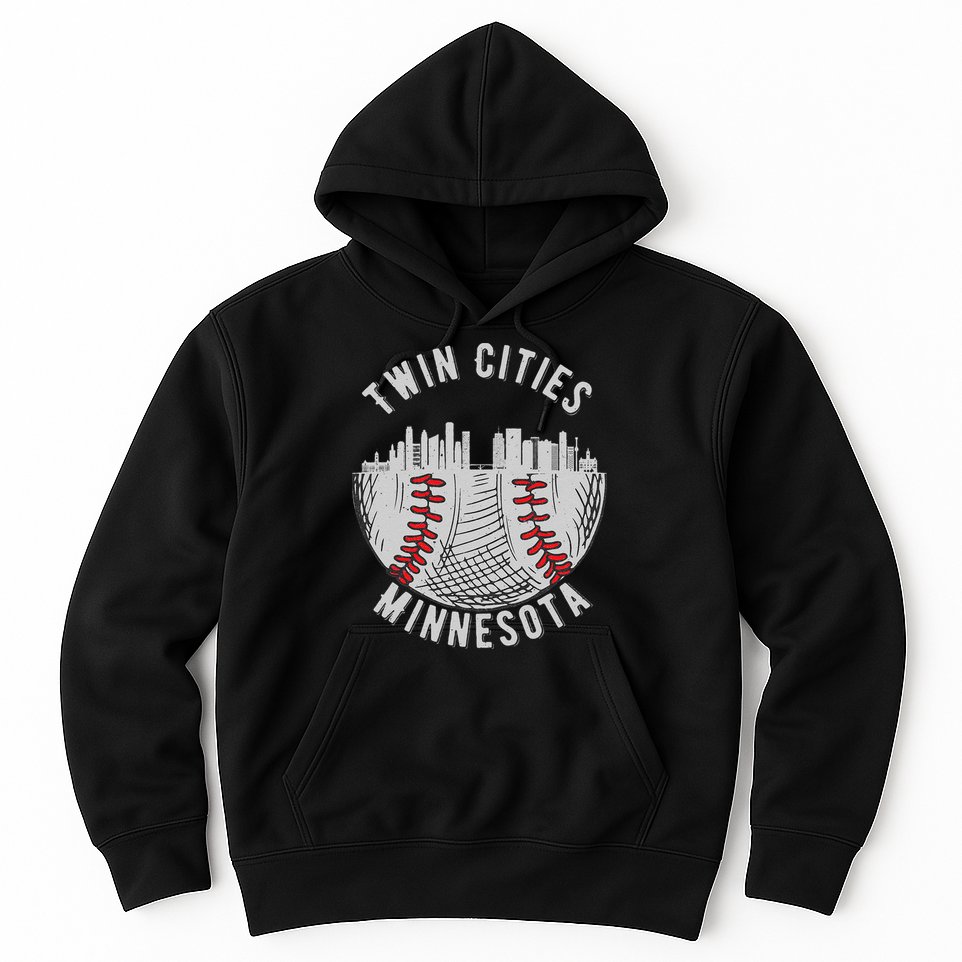 Cool Twin Cities Minnesota MN Baseball Skyline Hoodie