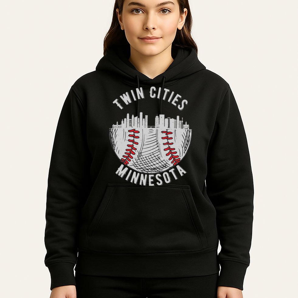 Cool Twin Cities Minnesota MN Baseball Skyline Hoodie