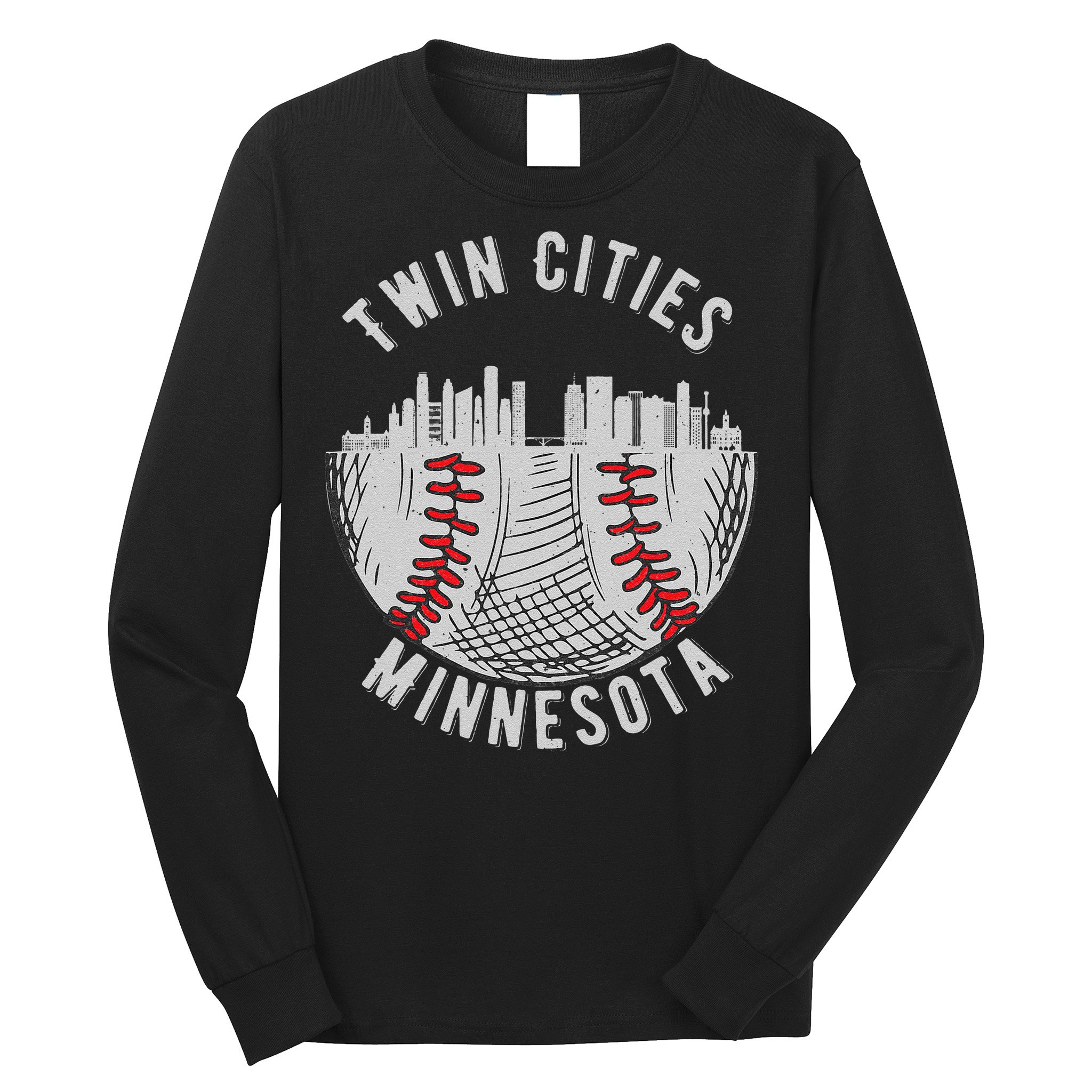 Cool Twin Cities Minnesota MN Baseball Skyline Long Sleeve Shirt