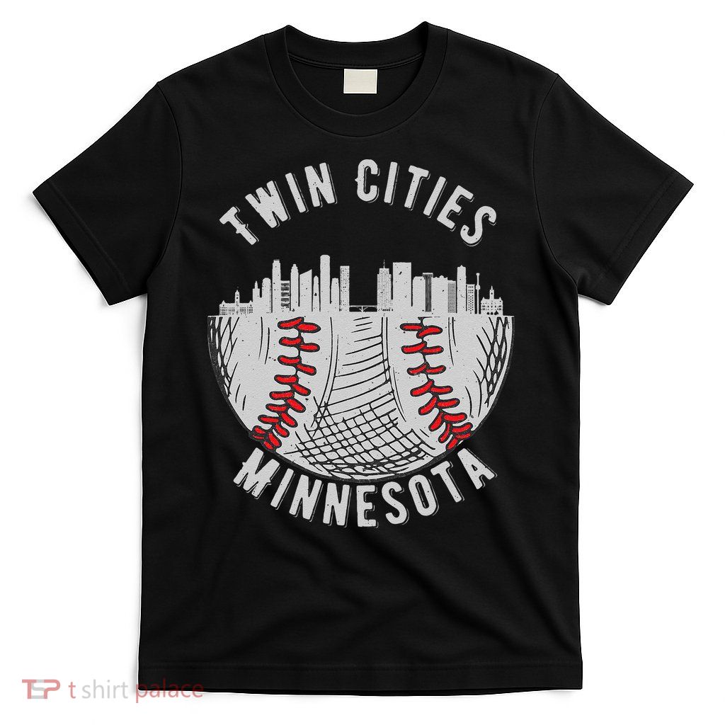 Cool Twin Cities Minnesota MN Baseball Skyline T-Shirt