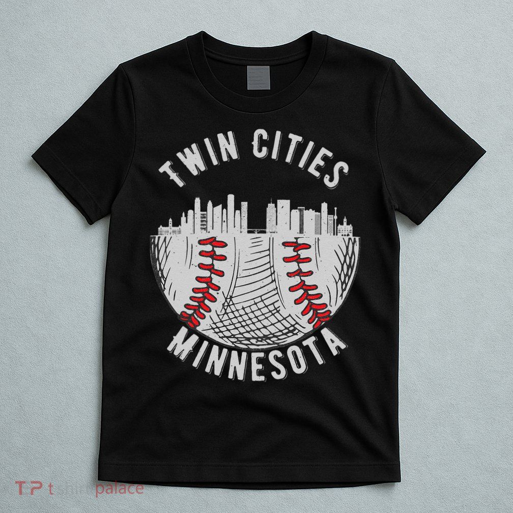 Cool Twin Cities Minnesota MN Baseball Skyline T-Shirt