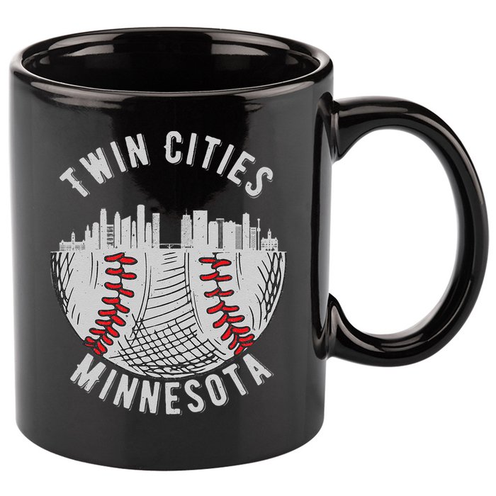 Cool Twin Cities Minnesota MN Baseball Skyline 11oz C Handle Ceramic Mug