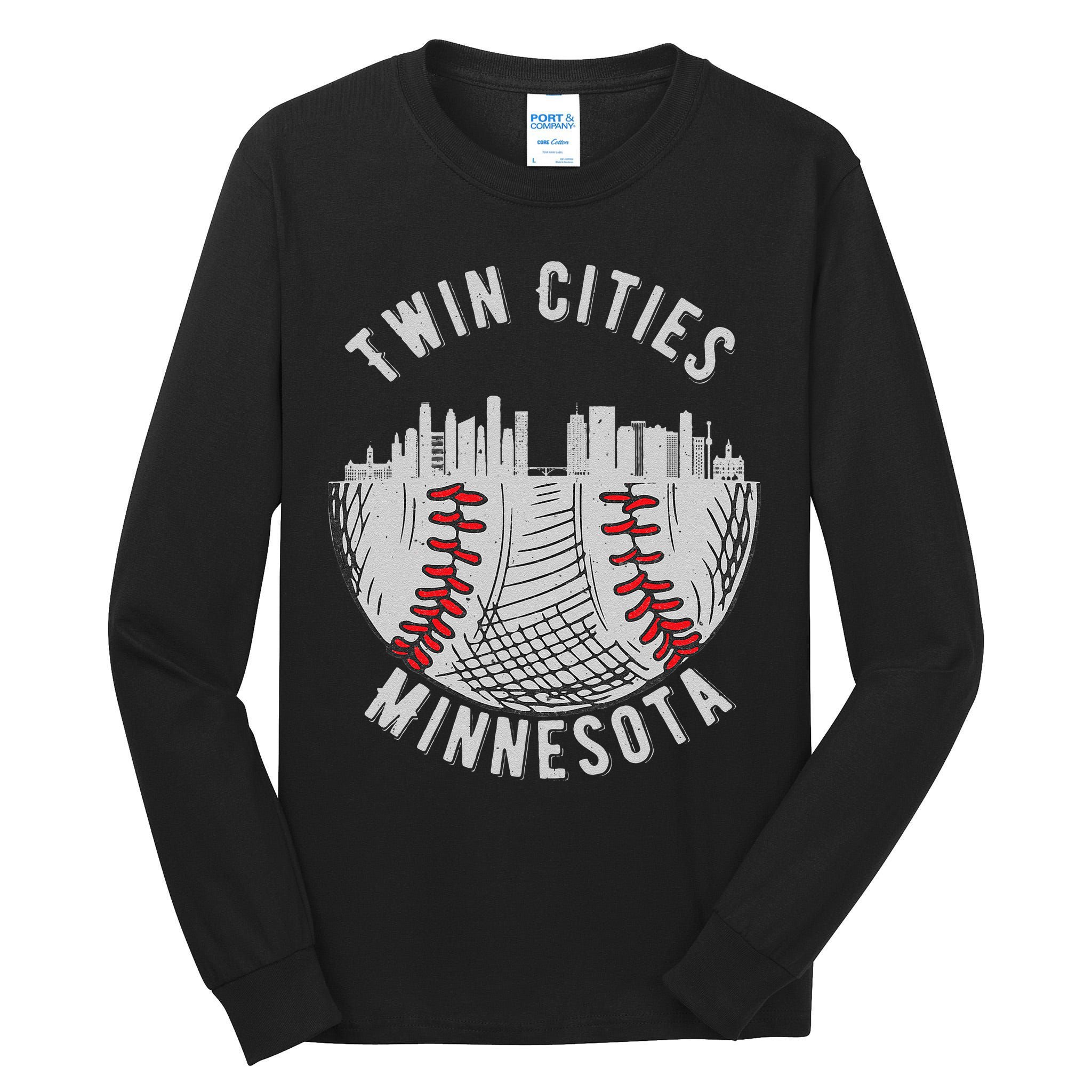 Cool Twin Cities Minnesota MN Baseball Skyline Tall Long Sleeve T-Shirt
