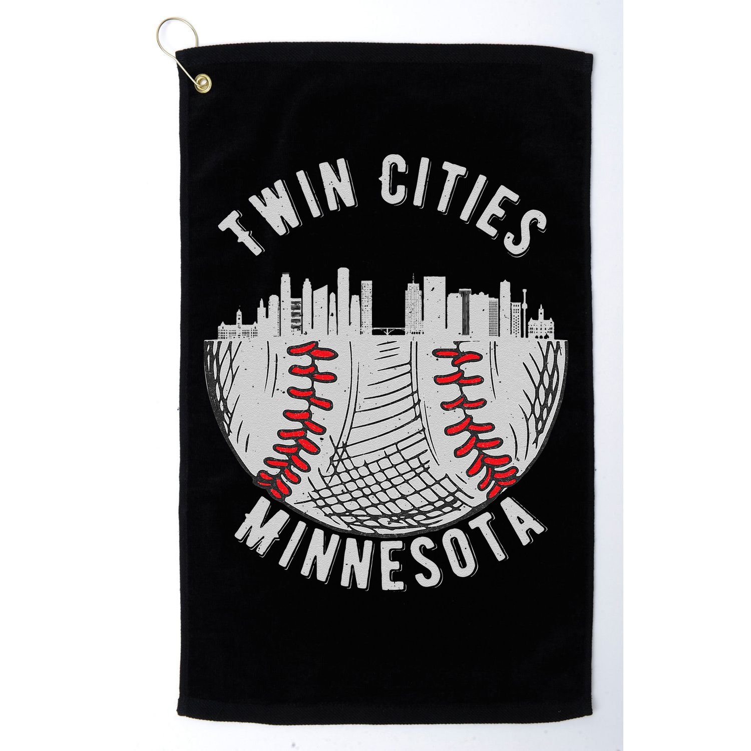 Cool Twin Cities Minnesota MN Baseball Skyline Golf Towel
