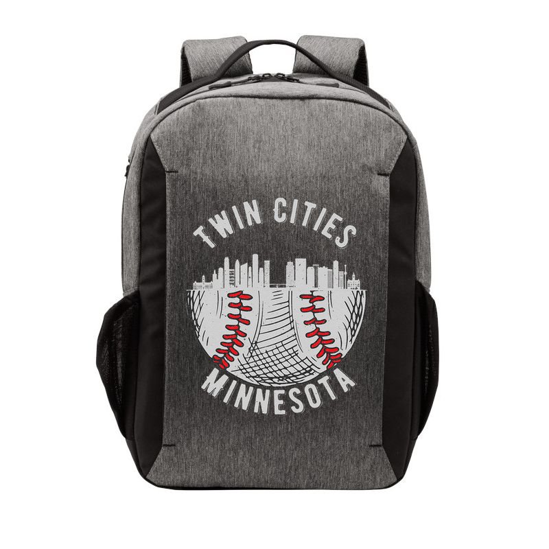 Cool Twin Cities Minnesota MN Baseball Skyline Vector Backpack