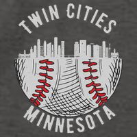 Cool Twin Cities Minnesota MN Baseball Skyline Vector Backpack