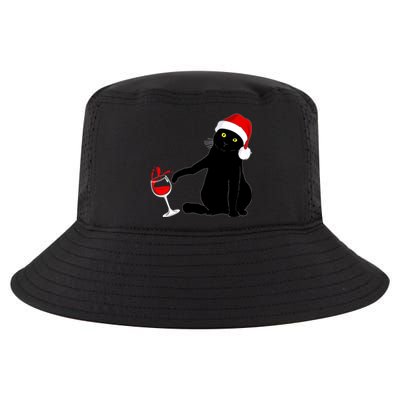 Cat Themed Christmas Sweater Wine Lovers Gift Cool Comfort Performance Bucket Hat