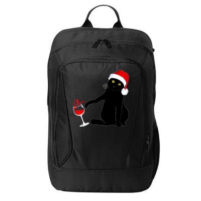 Cat Themed Christmas Sweater Wine Lovers Gift City Backpack