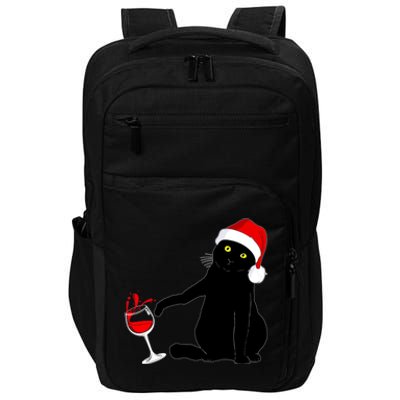 Cat Themed Christmas Sweater Wine Lovers Gift Impact Tech Backpack