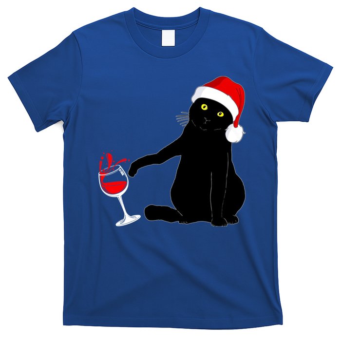 Cat Themed Christmas Sweater Wine Lovers Gift T-Shirt