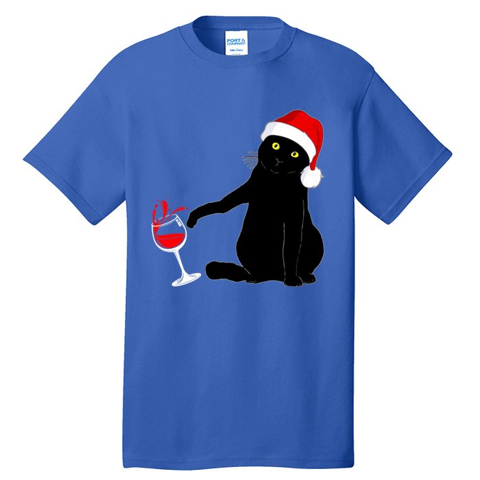 Cat Themed Christmas Sweater Wine Lovers Gift Tall T-Shirt