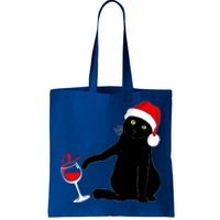 Cat Themed Christmas Sweater Wine Lovers Gift Tote Bag