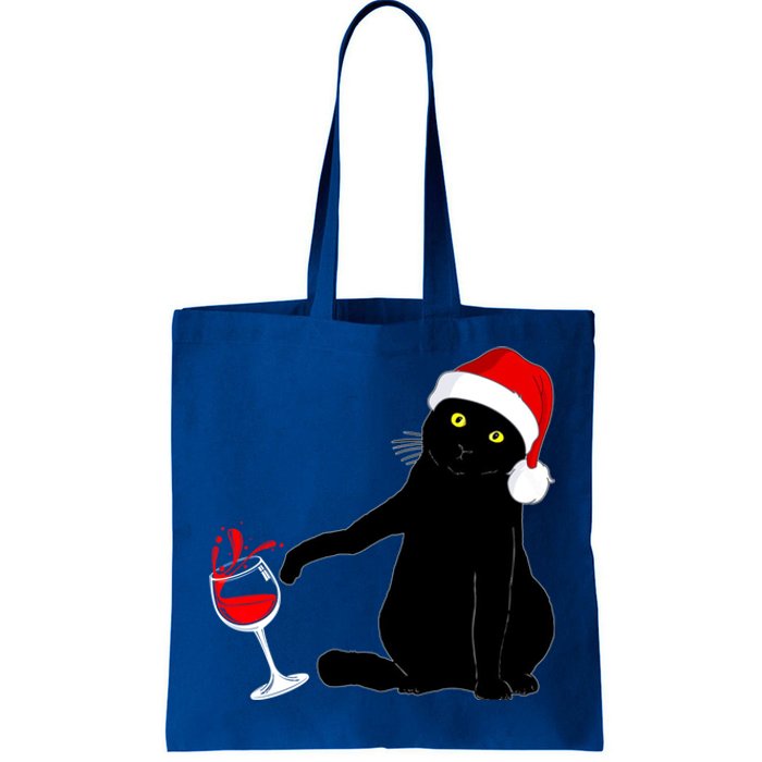 Cat Themed Christmas Sweater Wine Lovers Gift Tote Bag