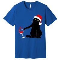 Cat Themed Christmas Sweater Wine Lovers Gift Premium T-Shirt