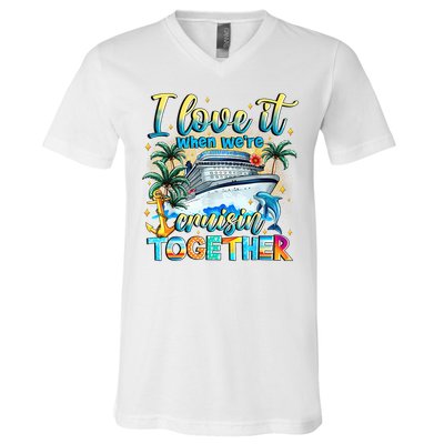 Cruisin Together Caribbean Cruise 2025 Family Vacation V-Neck T-Shirt