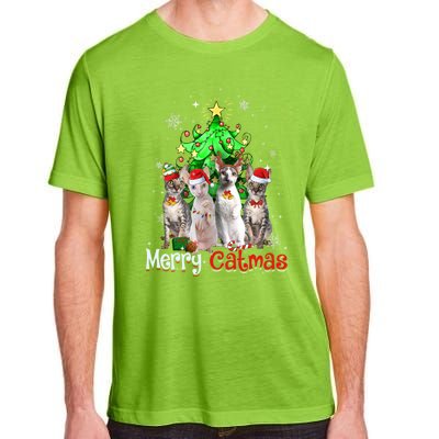 Christmas Tree Cornish Rex Cat Merry Catmas Xmas Cat Funny Gift Adult ChromaSoft Performance T-Shirt