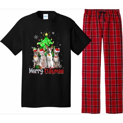 Christmas Tree Cornish Rex Cat Merry Catmas Xmas Cat Funny Gift Pajama Set