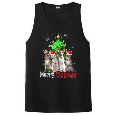 Christmas Tree Cornish Rex Cat Merry Catmas Xmas Cat Funny Gift PosiCharge Competitor Tank