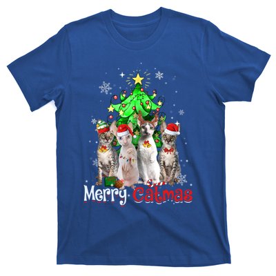 Christmas Tree Cornish Rex Cat Merry Catmas Xmas Cat Funny Gift T-Shirt