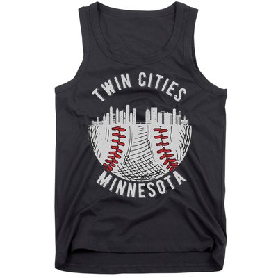 Cool Twin Cities Minnesota MN Baseball Skyline Tank Top