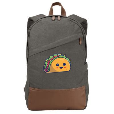 Cute Taco Cartoon Cotton Canvas Backpack