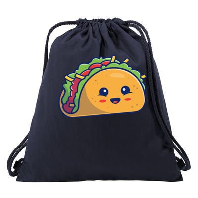 Cute Taco Cartoon Drawstring Bag