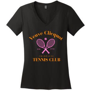 Champagne Tennis Club Women's V-Neck T-Shirt