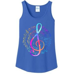 Colorful Treble Clef Music Great Gift Ladies Essential Tank